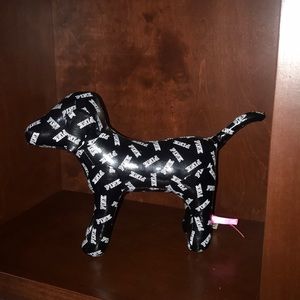 PINK dog in black with white lettering